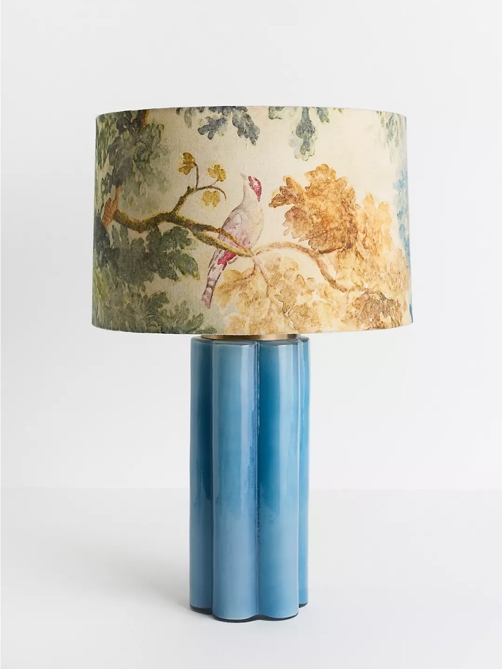 Anthropologie Judarn Printed Fabric Drum Lampshade